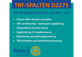 TRF-INFORMASJON FRA DISTRIKT 2275