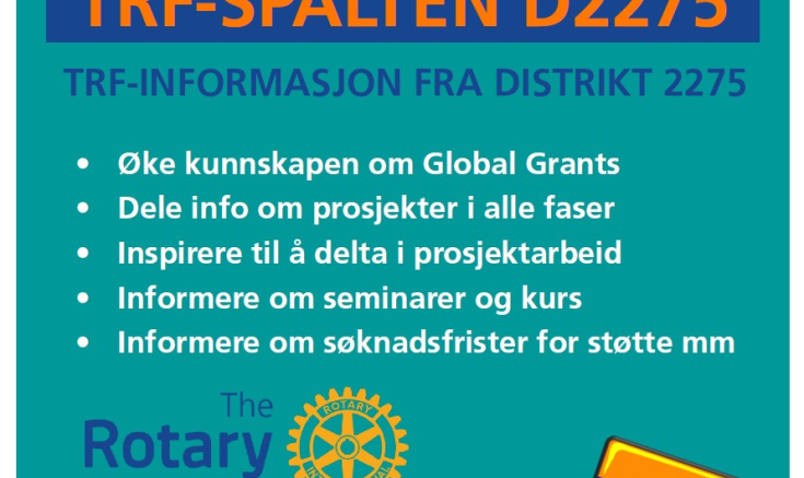 TRF-INFORMASJON FRA DISTRIKT 2275