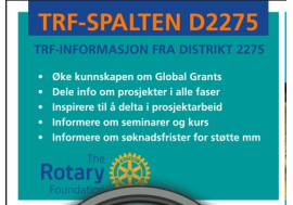 TRF-INFORMASJON FRA DISTRIKT 2275